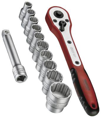 Hylsnyckelsats med 1/4'' fyrkantsfäste Teng Tools M1413N1