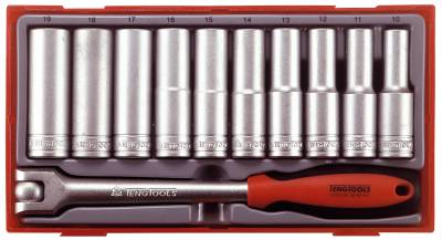 11 delars Hylssats med 1/2''-fyrkantsfäste Teng Tools TT1211