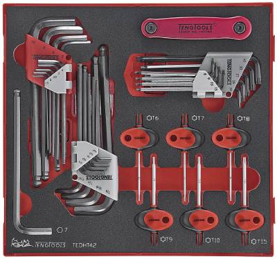 42 delars TX- och sexkantnyckelsats. Teng Tools TEDHT42